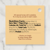 ハニカム+栄養ファクト蜂蜜の瓶のつるラベル フェイバータグ (裏面)