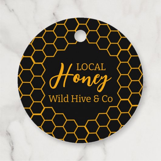 ハニカム - 黒または白の背景 フェイバータグ (裏面)
