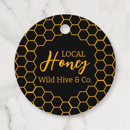 ハニカム - 黒または白の背景 フェイバータグ (正面)