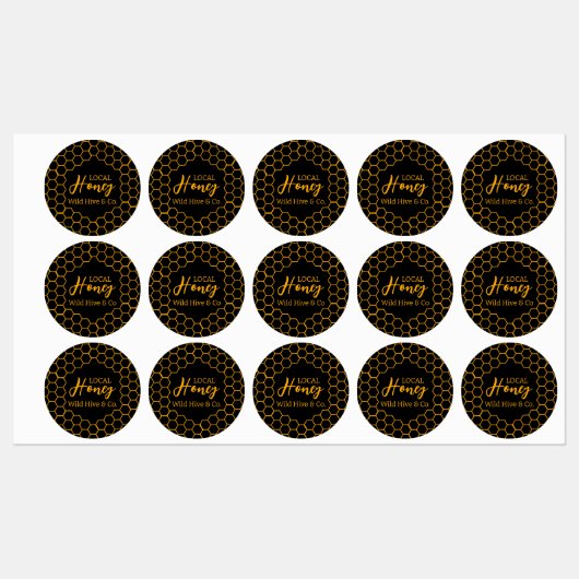 ハニカム – 黒または白の背景 ラベル (シート)