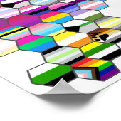 ハニカムLGBTプライドフラッグポスター ポスター (角)