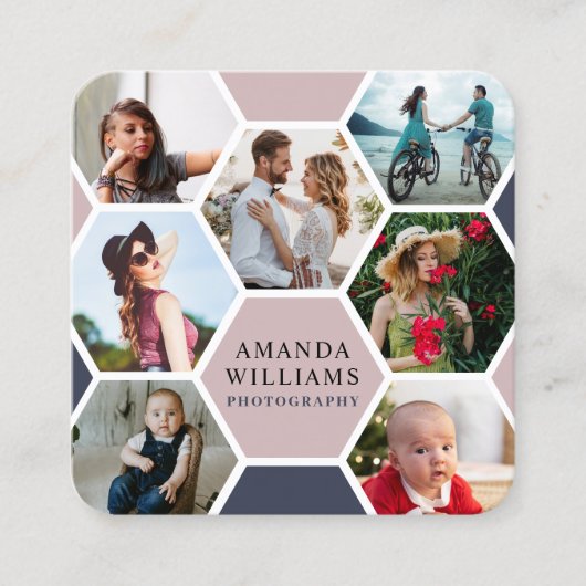 ハニカモダンム写真 スクエア名刺 (正面)