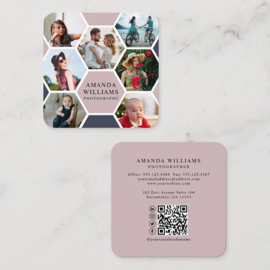 ハニカモダンム写真 スクエア名刺 (正面/裏面)