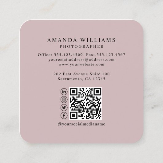 ハニカモダンム写真 スクエア名刺 (裏面)