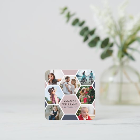 ハニカモダンム写真 スクエア名刺 (スタンド正面)