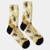 ハニカ忙しム上のハチ：六角形と円 ソックス (右)