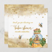 ハニコムビー テーマ ベビーシャワー 感謝カード 招待状 (正面/裏面)