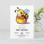 ハニコムユニークデジタルビー1歳誕生日 招待状 (スタンド正面)