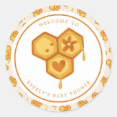 ハニコム ハニービー かわいい ベビーシャワー ラウンドシール (正面)