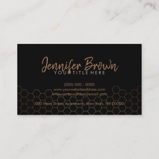 ハニコム ビー ファーム 養蜂場 オーガニック ゴールド 名刺 (裏面)