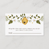 ハニコーム ミツバチの赤ちゃんのお祝い おむつくじ エンクロージャーカード (正面)