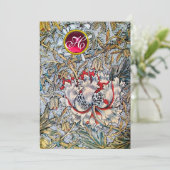 ハニサックル レッド ルビー モノグラム シャンパン メタリック 招待状 (スタンド正面)