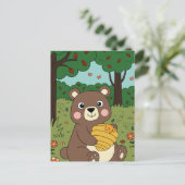 ハニーおもしろいジャー付き森ベビークマ シーズンポストカード (スタンド正面)