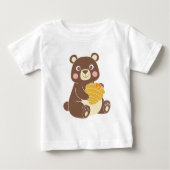 ハニーおもしろいジャー付き森ベビークマ ベビーTシャツ (正面)