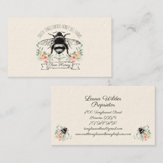 ハニーお洒落ビーアピールファームビーキーパー 名刺 (正面/裏面)