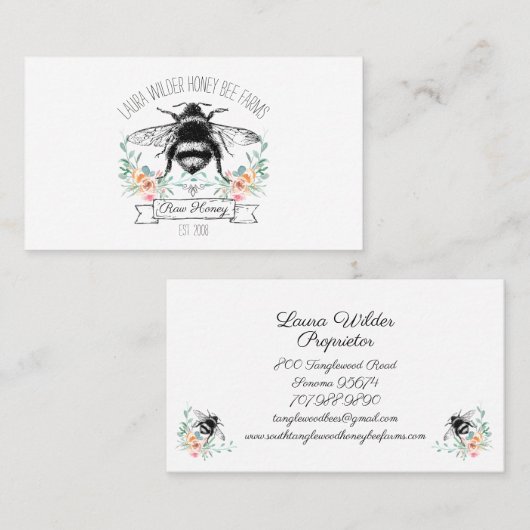ハニーお洒落ビーアピールファームビーキーパー 名刺 (正面/裏面)