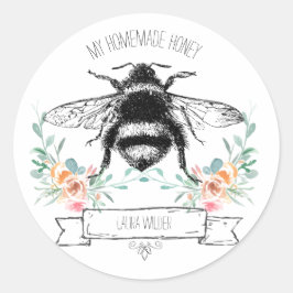 ハニーお洒落ビーフローラ自家製ハニーラベル ラウンドシール