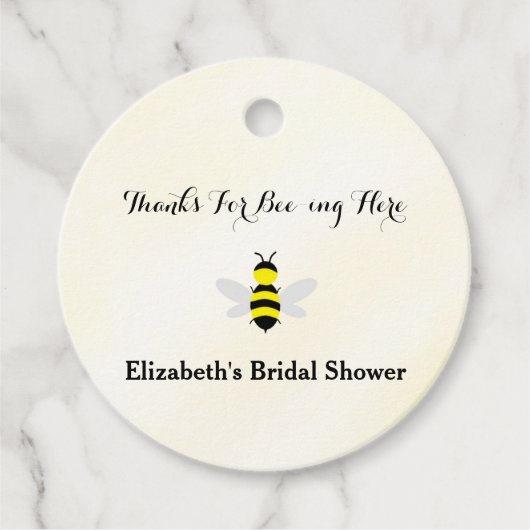 ハニーが花嫁に！ ブライダルシャワー フェイバータグ (正面)