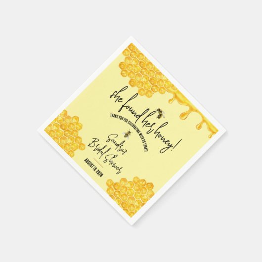 ハニーが見つかった! ブライダルシャワー スタンダードカクテルナプキン (角)