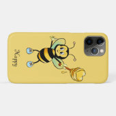 ハニーのまわりにオンブラック&ゴールデンベージュ Case-Mate iPhoneケース (裏面(横))