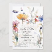 ハニーの野草の赤男女兼用ちゃんシャワー 招待状 (正面)