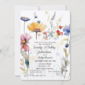 ハニーの野草の赤男女兼用ちゃんシャワー 招待状 (正面)