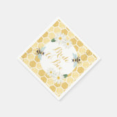 ハニーを目指す花嫁のための シャワープレゼントのはちみつとデイジー スタンダードカクテルナプキン (角)