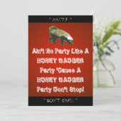 ハニーアバッジャーテーマパーティーカスタム招待状 招待状 (スタンド正面)