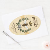 ハニーアピアリークラウンアンドリースストライプ 楕円形シール (封筒)