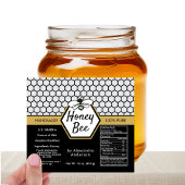 ハニーエレガントビー養蜂蜜ハニカム栄養事実 リキュールボトルラベル