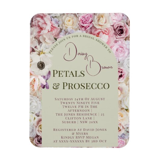 ハニーエレガントフローラアーチサマーブライダルシャワー マグネット (縦)