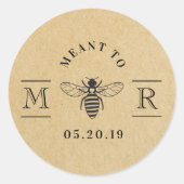 ハニーエレガント結婚式の引き出物クラフト ラウンドシール (正面)