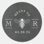 ハニーエレガント結婚式の引き出物チョーク ラウンドシール (正面)