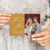 ハニーエレガント金ゴールドスモダント写真結婚の種類 サンキューカード