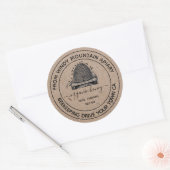 ハニーオーガニッククラフト紙瓶ラベル | Beehive ラウンドシール (封筒)