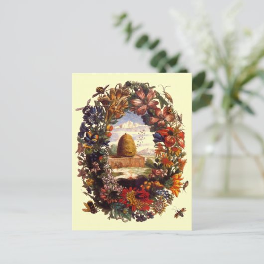 ハニーオーガニックビーハイブ市場ヴィンテージはがき ポストカード (スタンド正面)