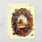 ハニーオーガニックビーハイブ市場ヴィンテージはがき ポストカード (正面/裏面)