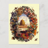 ハニーオーガニックビーハイブ市場ヴィンテージはがき ポストカード (正面)