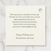 ハニーギフトバスケットとトートバッグの休日ラベル フェイバータグ (裏面)