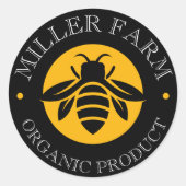 ハニークイーンビーファームジャー包装 ラウンドシール (正面)