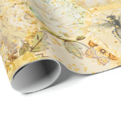 ハニークイーンビーフローラハニカム金ゴールド ラッピングペーパー (ロールコーナー)
