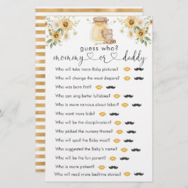 ハニークマ赤ちゃんシャワー"誰を推測"ゲーム