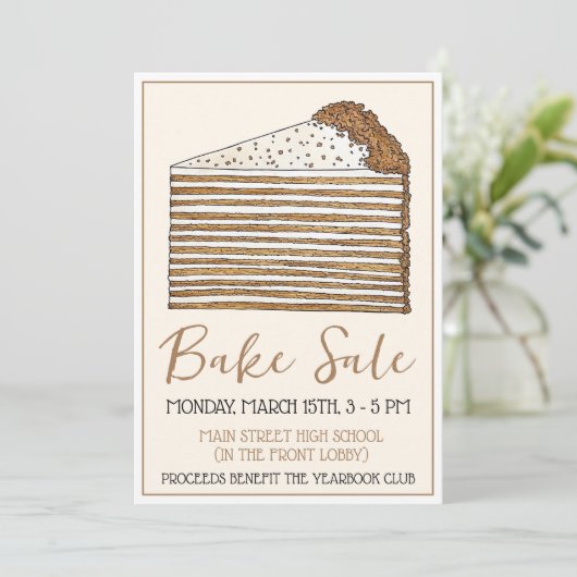 ハニーケーキロシアのウクライナデザートベイクセール 招待状 (スタンド正面)