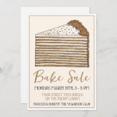 ハニーケーキロシアのウクライナデザートベイクセール 招待状 (正面/裏面)