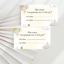 ハニーコームの赤ちゃんシャワーゲームカードの数 エンクロージャーカード