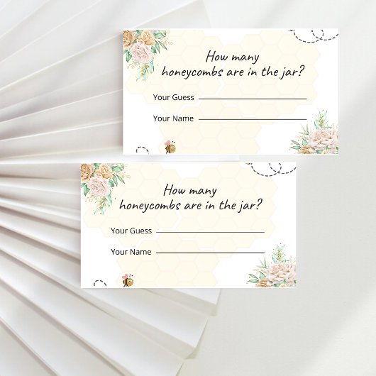 ハニーコームの赤ちゃんシャワーゲームカードの数 エンクロージャーカード