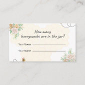 ハニーコームの赤ちゃんシャワーゲームカードの数 エンクロージャーカード (正面)