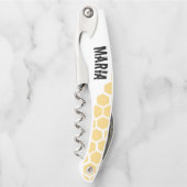 ハニーコームイエロー名前をカスタムする ソムリエナイフ (正面)