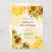 ハニーコーム蜂の誕生日パーティー 招待状 (正面/裏面)