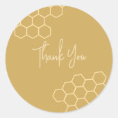 ハニーゴールデンベージュベビーシャワーありがとう ラウンドシール (正面)